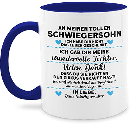 Tasse Tassen 325ml - Statement Sprüche - An meinen tollen Schwiegersohn Geschenk I - 325 ml - Dunkelblau - geschenke für schwiegersöhne spruchtasse sarkasmus sprüchen kaffetassen mein