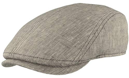 Herren Schiebermütze Flatcap Schirmmütze Leinen Innenfutter (as3, Numeric, Numeric_55, Blau meliert)