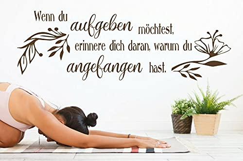 tjapalo® TK45x wandtattoo Motivation Sport Motivationssprüche Fitnessstudio Wandaufkleber Fitness - Wenn du aufgeben möchtest..., Größe: B100xH34cm