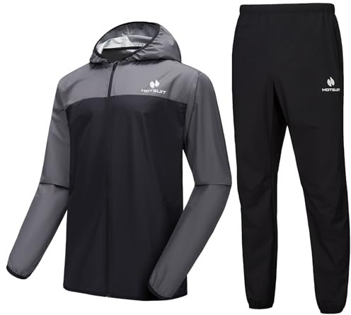HOTSUIT Sauna combinaison pour homme sudation homme avec transpiration pour Sport ou Fitness avec musculation la couleur de Gris 5XL