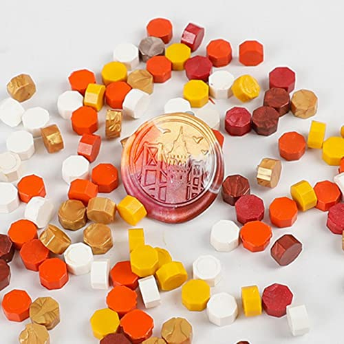 100Pcs Pearl White Octagon Stamps Lacre Wax Vintage Wax Tablet Pill Beads for Envelope Wedding Wax Seals Ancient Sealing Wax-Yu Xia ChengQi