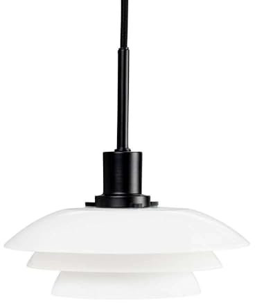 Dyberg Larsen DL20 Opal/Schwarz Deckenlampe - Modern & Leicht Deckenleuchte Wohnzimmer Hergestellt aus Metall - Deckenlampe Wohnzimmer Ohne Leuchtmittel 60 W/E27 - Deckenleuchten in Dänisches Design