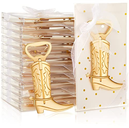 36 Stück Cowboy-Stiefel-Flaschenöffner Babyparty Flaschenöffner Gastgeschenke für Gäste, Brautparty, Party, Flaschenöffner, Geschenke für Babyparty, Hochzeit, Geburtstag, Dekoration, Zubehör (Gold)