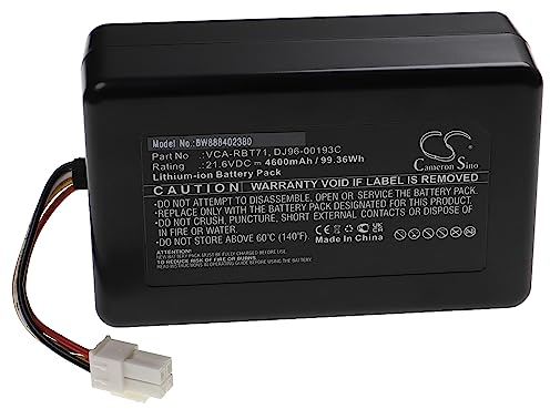 vhbw Batterie Compatible avec Samsung Powerbot SR10M703PWG, SR1GM7020UG, SR20J9020U aspirateur, Robot électroménager (4600mAh, 21,6V, Li-ION)