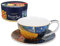 CARMANI - Porzellan-Set für Tee, Kaffee, Cappucino-Tasse und Untertasse mit Vincent Van Gogh, Café Terrace at Night 360ml