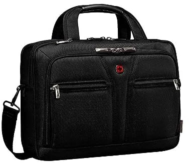 WENGER BC Pro Laptop-Tasche zum Umhängen, Notebook bis 13,3 Zoll, Aktentasche, Organizer, RFID-Schutz, 10 l, Büro Business Uni, Schwarz, 612269