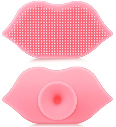 2 Pieces Lip Scrub Brush, Silicone Lip Scrubber and Exfoliating Brush Tool for Men Women Smoother and Fuller Lip Appearance (Color A)