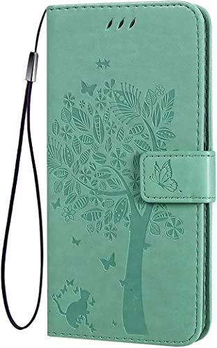 TEYYOS Funda Cuero para el Realme 10 4G, Carcasa PU/TPU Cuero Billetera con Efectivo y Tarjetas Ranuras, Leather Case Cover Estuche - Verde