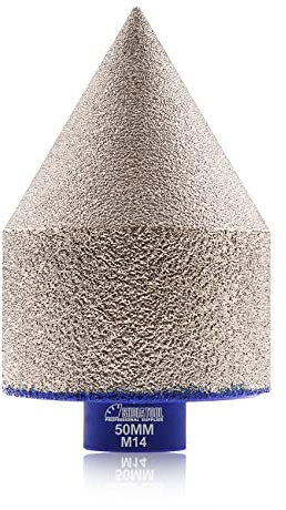 SHDIATOOL Diamant-Fasenfräser Finger-Bits 50 mm x M14 Senkbohrer für Fliesen, Marmor, Keramik, Feinbearbeitung, Reinigung, Vergrößerung vorhandener Löcher