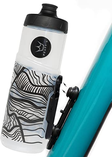 Peaty's x Fidlock Lockin Porte-Bidon Magnétique pour Vélo avec Gourde 600ml - Système VTT Fidlock Pratique avec Support Intégré - Fixation Rapide et Sécurisée, Simple Torsion et libération