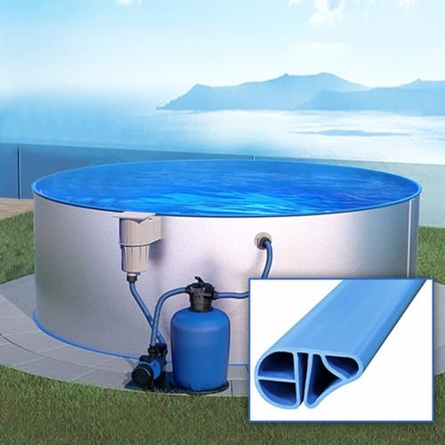 SAXONICA Rundpool Ø 420 x 120 cm I Starter Set I Poolfolie blau 0,6 mm I Filteranlage I Basic Handlauf I 4,2 x 1,2 m