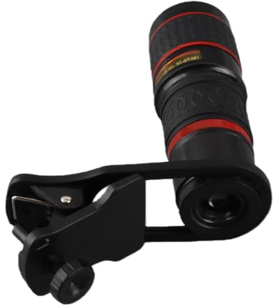 Cell Phone Camera Zoom Lens Attachment Mobile Phone Lens and Accessories 20X Long Focus Zoom Telephoto Lens with Clip for Smart Phone Tablet PC Black