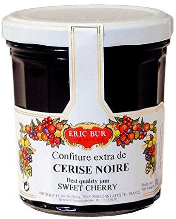 ERIC BUR Confiture de Cerises Noires - Pot de 370g - Une touche fruitée venue d'Europe et Méditerranée pour vos tartines. - Lot De 3 - Vendu Par Lot