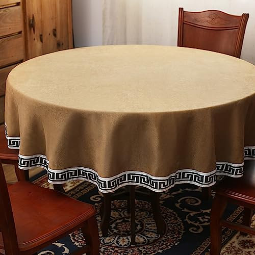Qkoimpnrd Tisch Decke Ornamente Tischwäsche Dick Verschleißfest Größe und Farbe Wählbar Eckig Kaffeefarbe Kreisdurchmesser 220cm