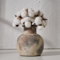 SIDUCAL Jarrón rústico de cerámica para granja, jarrón decorativo de cerámica de 6 pulgadas para decoración del hogar, jarrón bohemio, jarrón de terracota para mesa, sala de estar, decoración de baño,