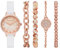 Skechers Coffret pour Femme Comprenant Une Montre à 3 Aiguilles en Alliage de Couleur dorée Rose et Un Bracelet, SR9080