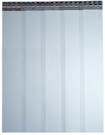 PVC Streifenvorhang 2x200mm Kühlhausvorhang-Transparent, Lamellenvorhang mit Schallschutz bis zu 30db, umweltfreundlicher Stallvorhang, PVC Vorhang (Vorhanghöhe (m): 2,00 m, Vorhangbreite (m): 1,70 m)