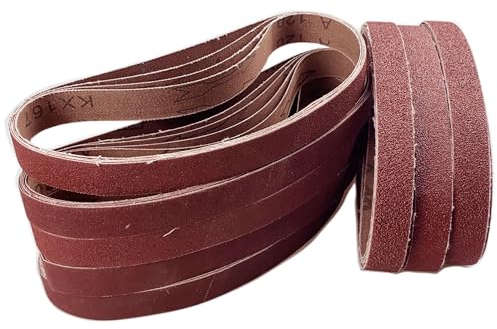 40 piezas Bandas de Lija 20 x 520mm, 5 x 40/60/80/120/180/240/320/400 Juego de Cintas de Lijado,para Lijadora de Banda