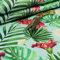 Redbrick Mill Fabrics Schwer entflammbarer blauer Hintergrund, grün-rot, Dschungel-Blumenmuster, Velours, Samt, Polsterstoffe (Meterware)