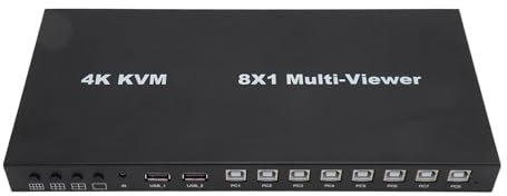 ASHATA 8×1 für HDMI Switch 8 in 1 Out 4K @ 30Hz, 8 Port für HDMI KVM Switch, für HDMI Splitter Professional für Spielekonsolen und Streaming Geräte, mit Fernbedienung (EU)