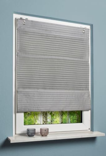 Magnetrollo Querstreifen Deko grau 60x130cm Rollo Easyfix Raffrollo