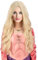PORSMEER Blond Barbi Perücken für Frauen mit Seidentüchern Mittelteil Blond Barbe Perücke Langes Haar Perücke Natürliche Niedliche Synthetische Lange Körperwelle Perücken für Kostüm Party
