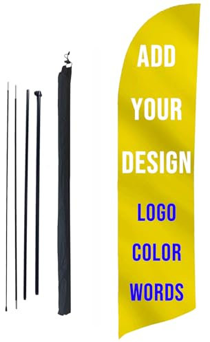 Kit de asta de bandera de plumas personalizado, cartel de tienda hecho, letrero comercial (tamaño 1, una cara)