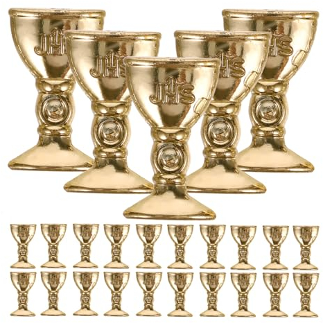 Gatuida 150 Pièces Tasse De Communion en Or Mini Gobelet De Calice Petite Tasse À Vin en Relief Tasse À Liqueur Tasse D'église Gobelet D'autel Sacré Verres À Vin pour La Maison Bar Décor