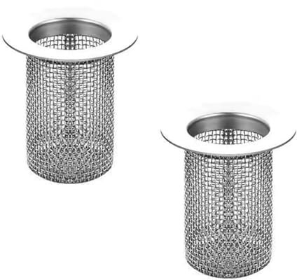 Shower Drain Cover Sink Strainer, Extra Long Hair Catcher Drain Protector Basket, 40mm Stainless Steel Bathtub and Kitchen Sink Strainer, Easy to Install