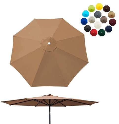 Sonnenschirm Ersatzbezug Bespannung, UV-Schutz Ampelschirm Bezug, Gartenschirm 8 Streben Ersatzabdeckung, Sonnenschirmbezug(Schwarz,300cm)