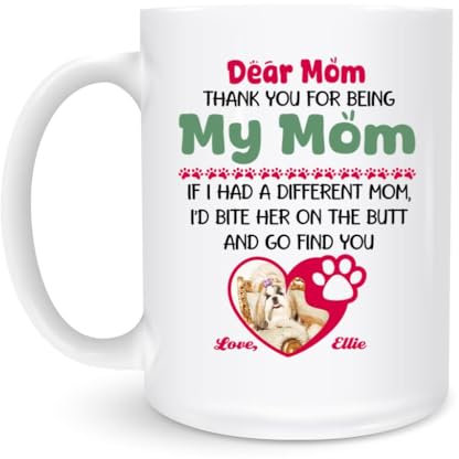 Tasse Aus Keramik Liebe Hundemama, Danke, Dass Du Meine Mama Bist Kaffeebecher Mehrweg Bedrucken Becher Leicht Zu Halten Keramiktassen Für Haus Camping 330Ml