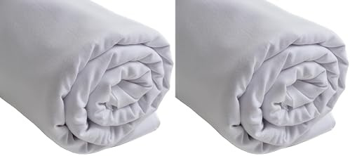 IPEA Baumwollstoff Leichter Weiß -200 cm x 150 cm - Made in Italy - Nähstoffe für Kleidung, Futter, Möbel, Accessoires, Patchwork, Einfarbiger Stoff zum Nähen (Packung mit 2)