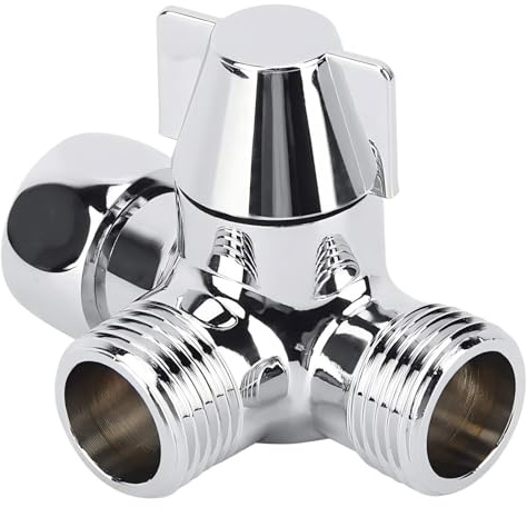 VIFERR 3 Wege Umschaltventil, 1/2 Zoll Dusche Adapter Umsteller G1/2 Wasserhahn Umschaltventil T-Adapter Ventil für Küche Badezimmer, Duschsystem Ersatzteil