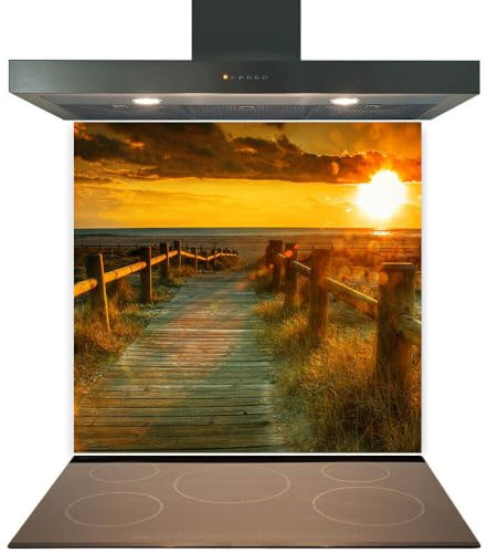 C2G Printed Glass Splashback for Kitchen, Made from Toughened Heat Resistant Glass for Cooker and Hob Backsplash (60cm (w) x 75cm (h) - Design No. 2208)