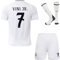 Rawdem Madrid Kids Home 2024/2025#7 Vini Jr. Edition Home Football Jersey Shorts Socks Gift Set Youth Sizes (White, 26)