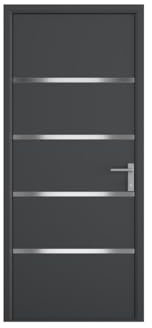 Vente-unique-Puerta de entrada de aluminio Alt. 218 x L96 cm antracita - izquierda de empuje - ISALINA