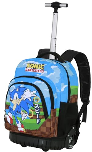 Sonic The Hedgehog - SEGA Greenhill-Mochila Trolley GTS FAN, Multicolor, 32 x 47 cm, Capacidad 30 L