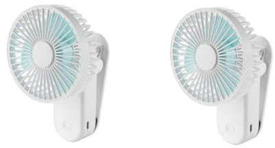 Cabilock Lot De 2 Ventilateurs Portables USB Pour Anniversaire Ventilateur De Chargement USB De Refroidissement Rechargeable À Clip Petit