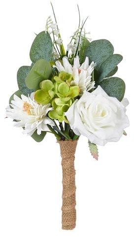 belupai Mazzi di fiori da sposa per damigella d'onore, artificiale bruciato arancione sposa fiore bouquet autunno lancio bouquet bouquet legato a mano per (C)