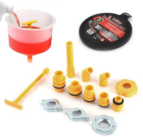 M.J COMFY-LIFE 15Pcs Radiator Funnel Fill Kit Radiator Maintenance Coolant Funnel with Adaptor Coolant Adaptor Coolant Fill Kit For Refilling Coolant Spill Free Leak Pressure Relievers