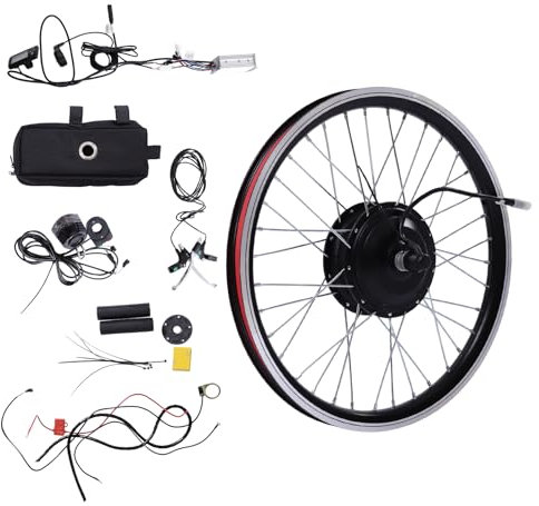 Poyujkyhr Ebike Conversion Kit 20 Inch Front Wheel Electric Bike Kit 36V 350W 5 Mode Pedal Assist Sensor LCD Display