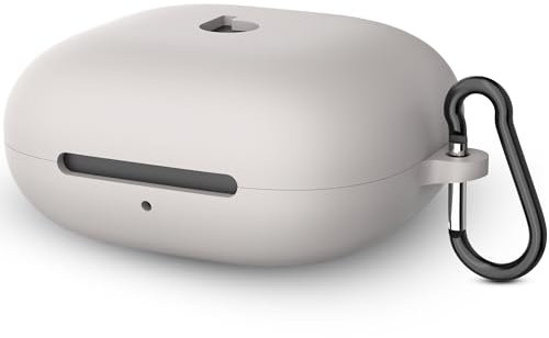 Geekria Silicone Case Cover Compatible with Powerbeats Pro 2 True Wireless Earbuds, Protective Earphones with Keychain Hook, Charging Port Accessible (Grey)