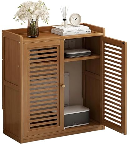 PZPIUGY Scatola Router WiFi Scatola di Immagazzinaggio, Scatola Porta Router, Scaffale WiFi, Cavo Organizer Box, Immagazzinaggio Nascondi Cavi(Brown)