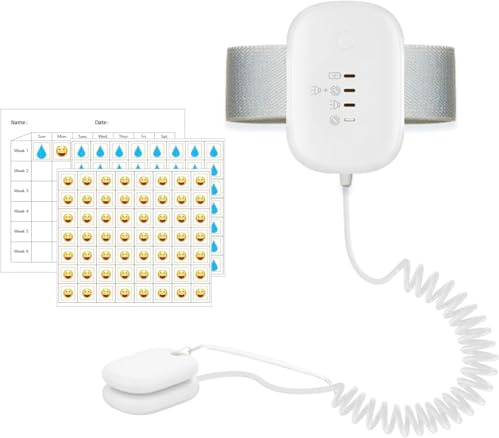 Bettnässer Alarm für Jungen und Mädchen, USB wiederaufladbar, Töpfchenalarm mit Geräuschen und Vibration, Bettnässensensor für Kinder