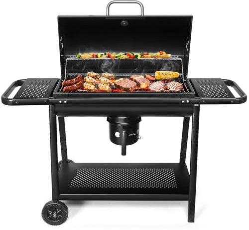 Barrel BBQ Charcoal Smoker And Grills: Large Oil Drum Barbeque Grill For Outdoor Garden Cooking