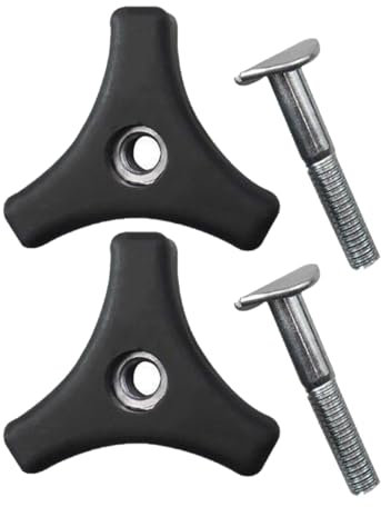 MIRKUZI Haltegriffe für Rasenmäher 2 stück Rasenmäher Griff Knopf Mutter Bolzen, Dreieck Griff Montage Schraube Kit, Schwarz