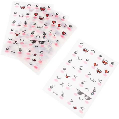 Holibanna 10 Blatt Ostereier Aufkleber Lustige Gesicht Aufkleber für Diy Ostern Dekoration Selbstklebende Sticker für Kinderpartys und Frühlingsfestlichkeiten