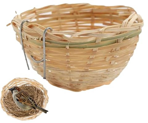 Nichoir pour Oiseaux,Nid d'Oiseau Naturel Tissé à la Main | Accessoires pour Oiseaux pour la Ponte, le Sommeil, la Reproduction, la Vue d'Arbre, l'Intérieur, la Cour, l'Hiver, la Volière, la Nature, l