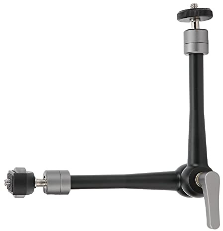 Denash 11in Aluminiumlegierung Magie Arm Starke Klemme für Kamera Käfig LED Video Light Stativfotografie, Schwarz
