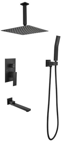 LIUWOPA 16-Inch Ceiling Mounted Rain Shower Head System for Luxurious Bathroom Experience